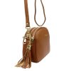 Pierre Cardin 4500 FTT barna női bőr válltáska 23.5 x 16.5 x 9 cm