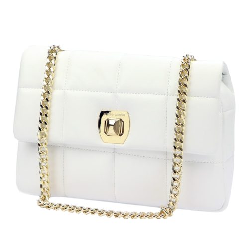 Pierre Cardin FRZ 1957 fehér női bőr válltáska 29 x 21 x 11 cm 