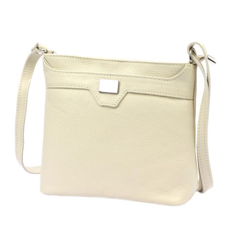 Luka 20-076 krém női bőr válltáska, oldaltáska, crossbody 24 x 20 x 10 cm