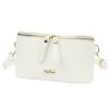 MiaMore 01-001 GOLD fehér női bőr oldaltáska, crossbody 22 x 13 x 7 cm