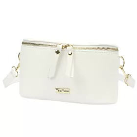   MiaMore 01-001 GOLD fehér női bőr oldaltáska, crossbody 22 x 13 x 7 cm