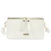 MiaMore 01-001 GOLD fehér női bőr oldaltáska, crossbody 22 x 13 x 7 cm