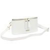 MiaMore 01-001 GOLD fehér női bőr oldaltáska, crossbody 22 x 13 x 7 cm
