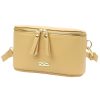 MiaMore 01-001 GOLD homok színű női bőr oldaltáska, crossbody 22 x 13 x 7 cm