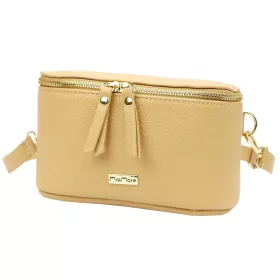   MiaMore 01-001 GOLD homok színű női bőr oldaltáska, crossbody 22 x 13 x 7 cm