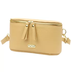   MiaMore 01-001 GOLD homok színű női bőr oldaltáska, crossbody 22 x 13 x 7 cm