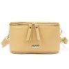 MiaMore 01-001 GOLD homok színű női bőr oldaltáska, crossbody 22 x 13 x 7 cm