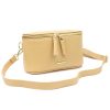MiaMore 01-001 GOLD homok színű női bőr oldaltáska, crossbody 22 x 13 x 7 cm