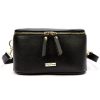 MiaMore 01-001 GOLD fekete női bőr oldaltáska, crossbody 22 x 13 x 7 cm