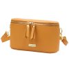 MiaMore 01-001 GOLD világosbarna női bőr oldaltáska, crossbody 22 x 13 x 7 cm