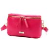 MiaMore 01-001 DOLLARO GOLD magenta női bőr kézitáska 22 x 13 x 7 cm
