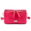 MiaMore 01-001 DOLLARO GOLD magenta női bőr kézitáska 22 x 13 x 7 cm