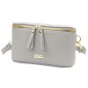 MiaMore 01-001 GOLD szürke női bőr oldaltáska, crossbody 22 x 13 x 7 cm