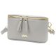 MiaMore 01-001 GOLD szürke női bőr oldaltáska, crossbody 22 x 13 x 7 cm