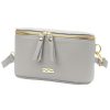 MiaMore 01-001 GOLD szürke női bőr oldaltáska, crossbody 22 x 13 x 7 cm