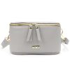 MiaMore 01-001 GOLD szürke női bőr oldaltáska, crossbody 22 x 13 x 7 cm