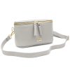 MiaMore 01-001 GOLD szürke női bőr oldaltáska, crossbody 22 x 13 x 7 cm