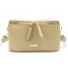 MiaMore 01-001 GOLD bézs női bőr oldaltáska, crossbody 22 x 13 x 7 cm