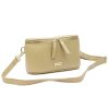 MiaMore 01-001 GOLD bézs női bőr oldaltáska, crossbody 22 x 13 x 7 cm