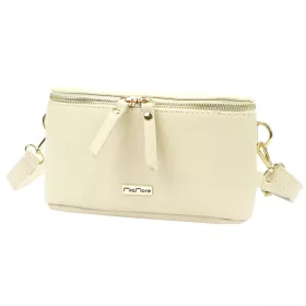   MiaMore 01-001 GOLD krém női bőr oldaltáska, crossbody 22 x 13 x 7 cm