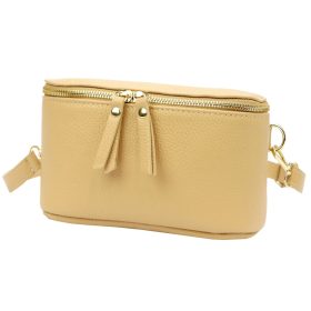   Luka 01-001 GOLD homok női bőr oldaltáska, crossbody 22 x 13 x 7 cm