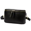 Luka 01-001 GOLD fekete női bőr oldaltáska, crossbody 22 x 13 x 7 cm