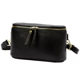   Luka 01-001 GOLD fekete női bőr oldaltáska, crossbody 22 x 13 x 7 cm
