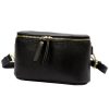 Luka 01-001 GOLD fekete női bőr oldaltáska, crossbody 22 x 13 x 7 cm