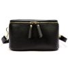 Luka 01-001 GOLD fekete női bőr oldaltáska, crossbody 22 x 13 x 7 cm