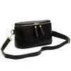Luka 01-001 GOLD fekete női bőr oldaltáska, crossbody 22 x 13 x 7 cm