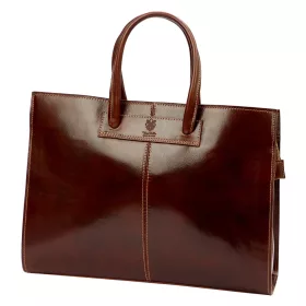   Florence 1027 barna olasz bőr női aktatáska 40 x 30 x 12 cm