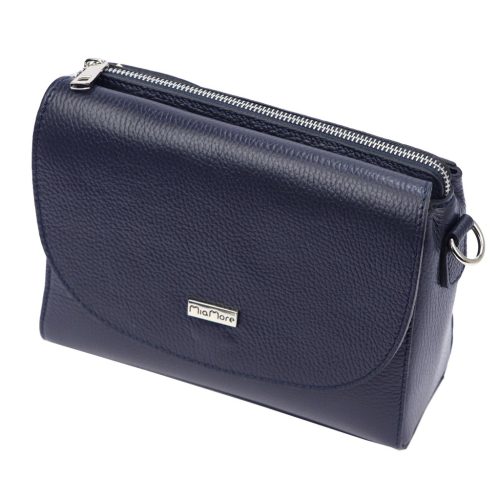 MiaMore 01-067 navy női bőr válltáska, oldaltáska 23 x 19 x 9 cm