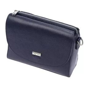   MiaMore 01-067 navy női bőr válltáska, oldaltáska 23 x 19 x 9 cm