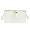 Luka 01-001 GOLD fehér női bőr oldaltáska, crossbody 22 x 13 x 7 cm