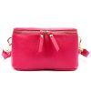 Luka 01-001 GOLD magenta női bőr oldaltáska, crossbody 22 x 13 x 7 cm
