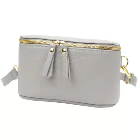   Luka 01-001 GOLD szürke női bőr oldaltáska, crossbody 22 x 13 x 7 cm