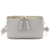 Luka 01-001 GOLD szürke női bőr oldaltáska, crossbody 22 x 13 x 7 cm