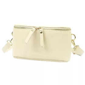   Luka 01-001 GOLD bézs női bőr oldaltáska, crossbody 22 x 13 x 7 cm