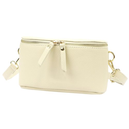 Luka 01-001 GOLD bézs női bőr oldaltáska, crossbody 22 x 13 x 7 cm
