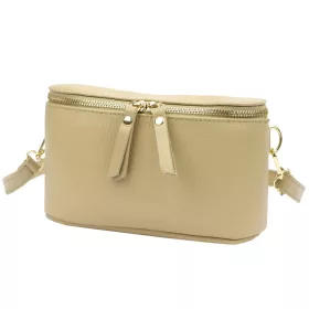   Luka 01-001 GOLD bézs női bőr oldaltáska, crossbody 22 x 13 x 7 cm