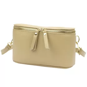   Luka 01-001 GOLD bézs női bőr oldaltáska, crossbody 22 x 13 x 7 cm