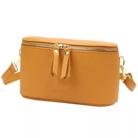   Luka 01-001 GOLD mustársárga női bőr oldaltáska, crossbody 22 x 13 x 7 cm