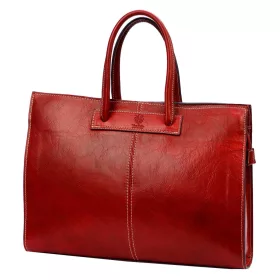   Florence 1027 piros olasz bőr női aktatáska 40 x 30 x 12 cm