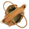 MiaMore 01-052 konyak női bőr kézitáska, vállpánttal 38 x 27 x 18 cm