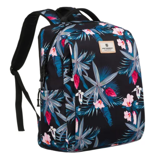 Peterson PTN 77707 női mintás hátizsák, laptop tartóval 15,6" 29 x 40 x 14 cm