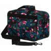 Rovicky R-TL15608 fekete-magenta virágmintás Wizz Air, Ryanair kabintáska, utazótáska 40 x 25 x 20 cm