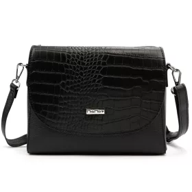   MiaMore 01-067 COCO fekete női bőr válltáska 23 x 19 x 9 cm