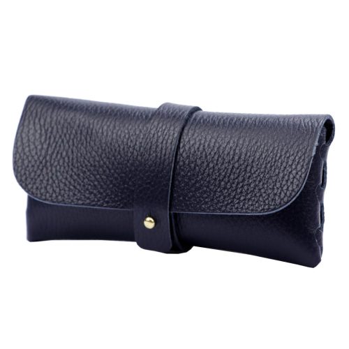 Gregorio 1726 navy bőr szemüvegtartó 16.5 x 8 x 4 cm 