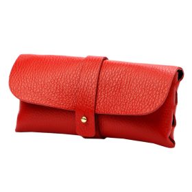 Gregorio 1726 piros bőr szemüvegtartó 16.5 x 8 x 4 cm