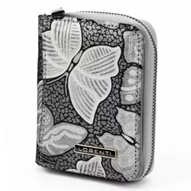   Lorenti 5157-ONBF szürke pillangó mintás női bőr pénztárca 8 x 10 x 3 cm